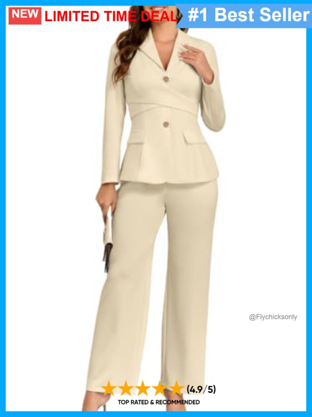 3 Piece Pantsuit Set Blazer Vest Straight Leg Pants Business Formal